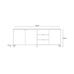 Acheter BOBOCHIC Auxane - buffet bas - bois et noir - 200 cm - style contemporain