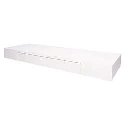 Decoshop26 Tablette murale étagère avec tiroir en bois massif 8x80x25cm blanc 04_0005181