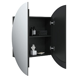 Acheter vidaXL Armoire de salle de bain miroir rond et LED Noir 54x54x17,5 cm