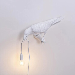 Universal Lampe murale oiseau italienne moderne résine blanc noir lumière pour chambre drap lit décoration chambre décoration luminaire led (mur droit)