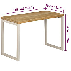 vidaXL Table à manger 115x55x76 cm Bois de manguier massif et acier pas cher