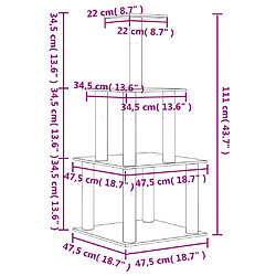 vidaXL Arbre à chat avec griffoirs en sisal gris foncé 111 cm pas cher