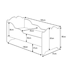 Avis HT MEUBLES Lit enfant fille ALMENA avec matelas et cadre inclus