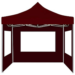 Avis vidaXL Tente de réception pliable avec parois Aluminium 3x3 m Bordeaux