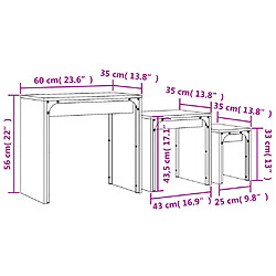 vidaXL Tables basses gigognes 3 pcs chêne marron bois d'ingénierie pas cher