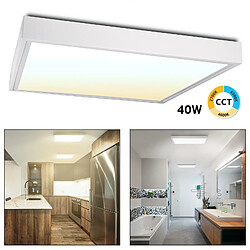 Plafonnier carré 3 étapes LED 40W puissance 485W CCT de 3000K à 6500K plafonnier de bureau cuisine 60x60 cm 230V