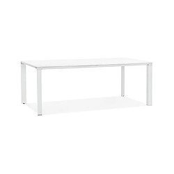 Mes Bureau design 200x100x74,5 cm plateau blanc et métal blanc - WARNY