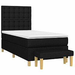 Avis Maison Chic Lit Adulte - Lit simple Lit à sommier tapissier et matelas moelleux - Meuble de Chambre - Noir 80x200 cm Tissu -MN16297