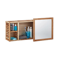 Helloshop26 Etagère murale avec miroir coulissant salle de bain armoire design 80 x 30 xm 3213108 pas cher