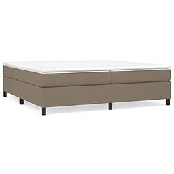 vidaXL Sommier à lattes de lit avec matelas Taupe 200x200 cm Tissu