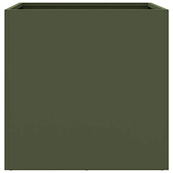 Maison Chic Jardinière,Bac à fleurs - pot de fleur vert olive 42x40x39 cm acier laminé à froid -GKD50496 pas cher