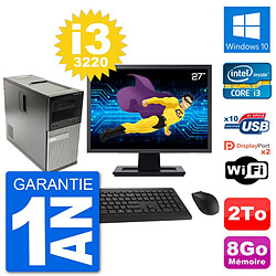 PC Tour Dell 7010 Ecran 27" Intel i3-3220 RAM 8Go Disque 2To Windows 10 Wifi · Occasion 