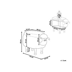 Avis Beliani Pouf animal en tissu blanc avec coffre SHEEP
