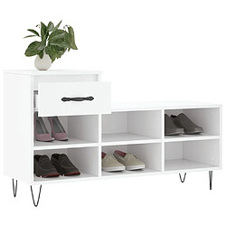 Acheter Maison Chic Armoire à Chaussures,Meuble de Rangement à Chaussures Blanc 102x36x60 cm Bois d'ingénierie -MN15753