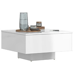 Avis vidaXL Table basse blanc brillant 60x60x31,5 cm bois d'ingénierie