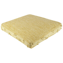 Beliani Pouf en coton jaune 60 x 60 x 12 cm CLONE 