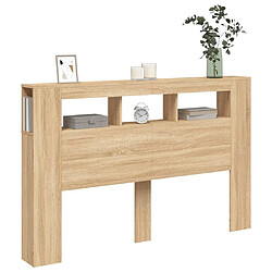 Acheter Maison Chic Tête de lit scandinave à LED,meuble de chambre chêne sonoma 160x18,5x103,5cm bois ingénierie -MN70826