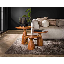 Lisa Design Henna - lot de trois tables basses - bois d'acacia massif