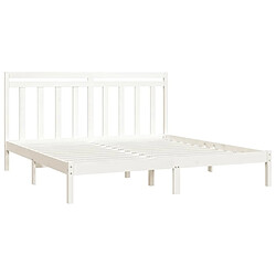 Avis vidaXL Cadre de lit Blanc Bois massif 200x200 cm