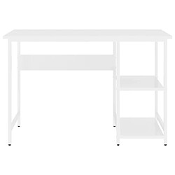 Avis Maison Chic Bureau d'ordinateur solide,Table de travail Blanc 105x55x72 cm MDF et métal -GKD80788