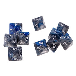 Acheter 10pcs multi-faces dés polyèdre dés D8 pour D u0026 D table de jeu TRPG gris + bleu