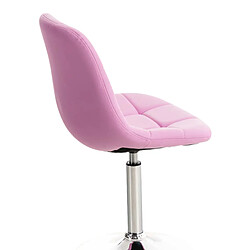 Acheter Decoshop26 Lot de 2 chaises de salle à manger lounge pivotante en PVC rose et pieds trompette métal chromé 10_0001698