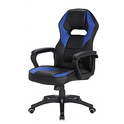 Mobili Rebecca Fauteuil Gamer Siège de Direction Noir Bleu Nylon Simili-Cuir 