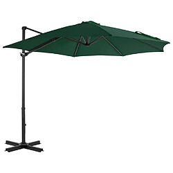 vidaXL Parasol de jardin en porte-à-faux et poteau en aluminium vert 