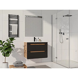 Vente-Unique Meuble de salle de bain suspendu avec vasque à encastrer - 80 cm - Naturel clair et anthracite - ARUBA 