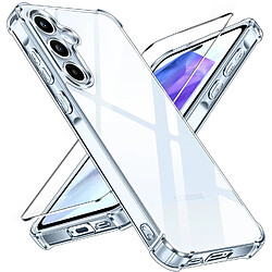 Coque Pour Samsung Galaxy A55 5G Silicone Transparente Angles Renforces + Verre Trempe Little Boutik© 