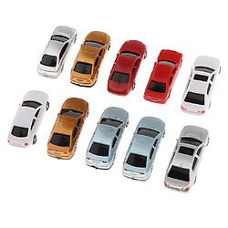 10x voiture modèle peinte set accessoires de table de sable paysage mise en rue pas cher