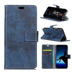 Etui en PU style vintage bleu pour votre Samsung Galaxy A7 (2018)