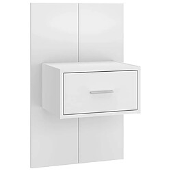 Maison Chic Table de chevet murale - Table de Nuit Blanc brillant