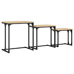 vidaXL Tables basses gigognes 3 pcs chêne sonoma bois d'ingénierie