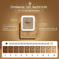 Universal Prise de lumière de nuit LED avec détecteur de mouvement, réglable, réglable et économe en énergie avec télécommande, lumière directionnelle automatique, contrôle du temps, lumière de nuit pour la chambre des enfants, chambre à coucher, couloir, (blanc)