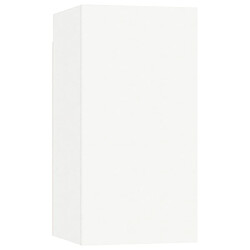 Maison Chic Ensemble de meubles TV 4 pcs | Banc TV Moderne pour salon | Meuble de Rangement - Blanc Aggloméré -MN75806 pas cher