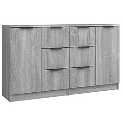 Maison Chic Ensemble de 2 Buffets,commode,console pour rangement Sonoma gris 60x30x70 cm Bois d'ingénierie -MN89036