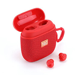 Yonis Mini Enceinte Bluetooth 2 en 1 Portable avec Écouteurs TWS Mini Enceinte Bluetooth 2 En 1 & Oreillettes TWS Autonomie Longue Durée Rouge YONIS