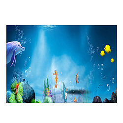 Fond d'aquarium Aquarium 3D fond de réservoir de poissons d'affiche photo PVC adhésif décor 76x56cm