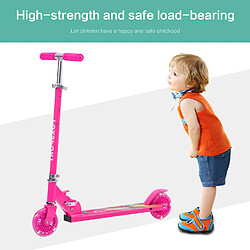 Avis Trottinette pour Enfants Pliable avec 2 Roues Lumineuses K IKIDO, 3 Hauteur Guidon réglable,Kids Scooter avec Freins,Trottinette pour Filles et Garçons à Roues LED PU(Violet)