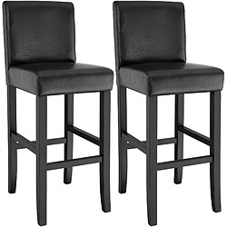 Tectake Lot de 2 chaises de bar - noir 