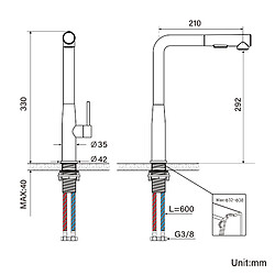 Auralum MAX Mitigeur Cuisine Noir avec douchette extractible,Inox,Mélangeur Évier 2 Modes Jets Eau Chaude/Froide,Robinet Télescopique pour Évier pas cher