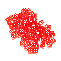 100 X 16mm Translucides Six Spots Face Jeux Rpg Dés Rouges