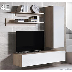 Design Ameublement Combinaison de meubles Luke 4E sonoma et blanc (1,6m)