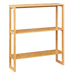 Pegane Étagère en bambou avec deux tablettes de rangement coloris naturel - Longueur 69.7 x Profondeur 20 x Hauteur 84 cm 