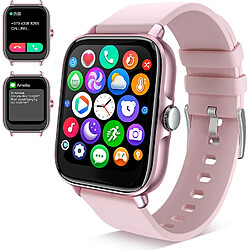 VANWIN Montre Connectée Avec Appel Bluetooth, 1.7" Montre Tactile Smartwatch Femme Homme Bracelet Connecté Sport 28 Modes Ip67 Podomètre Moniteur Cardiaque Sommeil Trackers D'activité Pour Android Ios (Rose) 