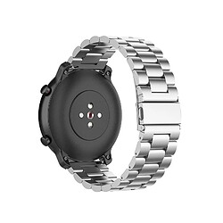 Avis Wewoo Bracelet pour montre connectée Applicable à la génération Ticwatch / Moto360 Deuxième 460 / Samsung GearS3 / Huawei GT Universal 22 mm en acier inoxydable papillon boucle trois perles argent