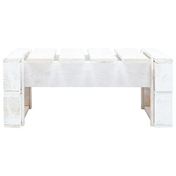 vidaXL Repose-pied palette de jardin bois blanc