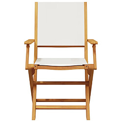 Avis vidaXL Ensemble de bistro 3 pcs blanc crème tissu et bois massif