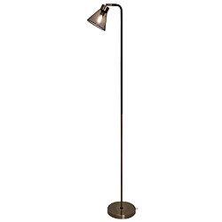 Sampa Helios Lampadaire de salon Garvin 140cm métal noir et laitonné